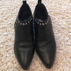 Rebecca minkoff black studded leather booties
